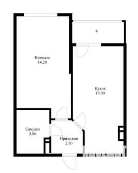 1-к квартира, сданный дом, 38м2, 6/24 этаж