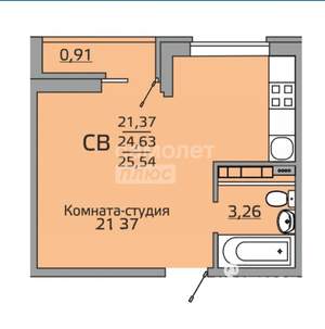 Студия квартира, вторичка, 26м2, 4/24 этаж