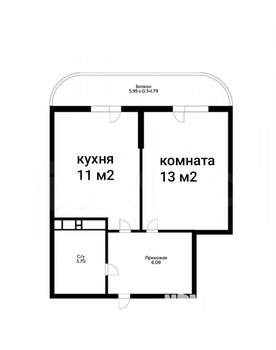 1-к квартира, вторичка, 38м2, 4/21 этаж