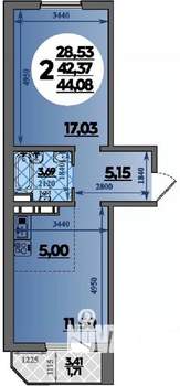2-к квартира, вторичка, 44м2, 7/8 этаж