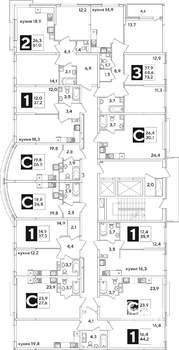 2-к квартира, вторичка, 61м2, 6/16 этаж