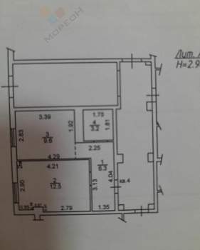 1-к квартира, вторичка, 32м2, 1/7 этаж