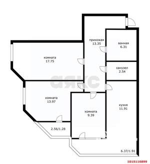 3-к квартира, вторичка, 84м2, 9/24 этаж