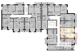 1-к квартира, строящийся дом, 43м2, 3/3 этаж