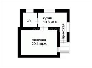 1-к квартира, вторичка, 35м2, 1/1 этаж