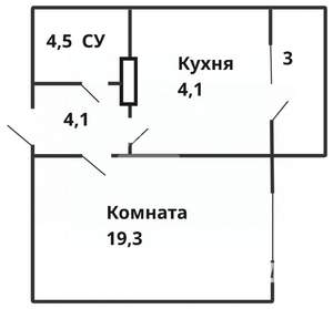 1-к квартира, вторичка, 38м2, 1/16 этаж