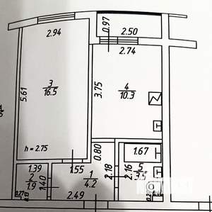 1-к квартира, вторичка, 40м2, 2/3 этаж