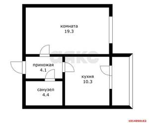 1-к квартира, вторичка, 38м2, 12/16 этаж