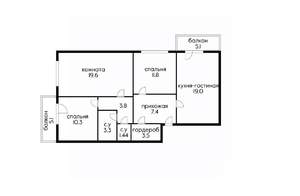 3-к квартира, вторичка, 90м2, 10/14 этаж