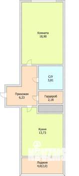 1-к квартира, вторичка, 46м2, 13/23 этаж