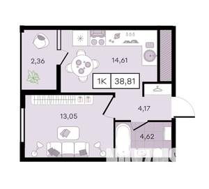 1-к квартира, вторичка, 39м2, 2/8 этаж