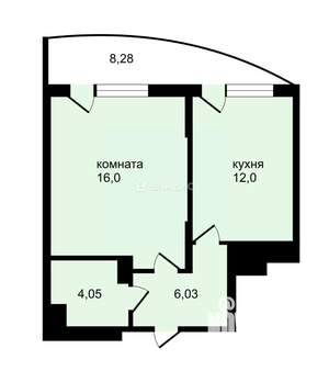 1-к квартира, вторичка, 39м2, 6/17 этаж
