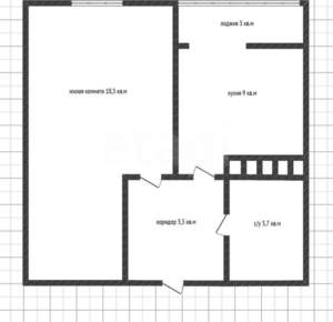 1-к квартира, вторичка, 34м2, 3/18 этаж