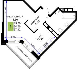 1-к квартира, вторичка, 37м2, 10/12 этаж
