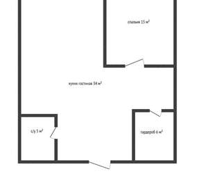 1-к квартира, вторичка, 61м2, 15/17 этаж