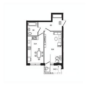 1-к квартира, вторичка, 41м2, 7/9 этаж