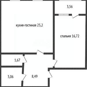 2-к квартира, вторичка, 56м2, 7/22 этаж
