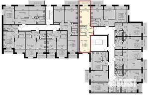 1-к квартира, строящийся дом, 43м2, 2/3 этаж