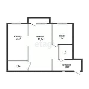 2-к квартира, вторичка, 45м2, 1/5 этаж