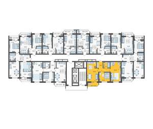 2-к квартира, строящийся дом, 61м2, 21/23 этаж