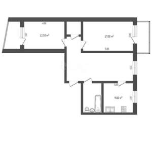 3-к квартира, вторичка, 72м2, 2/9 этаж