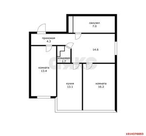 3-к квартира, вторичка, 80м2, 5/20 этаж