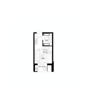 Студия квартира, вторичка, 21м2, 15/18 этаж