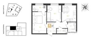 2-к квартира, вторичка, 53м2, 2/9 этаж