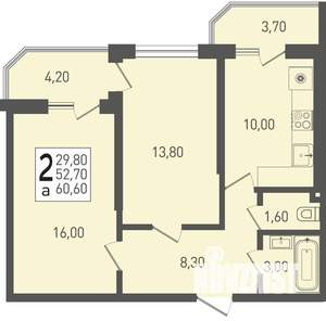 2-к квартира, вторичка, 61м2, 17/22 этаж