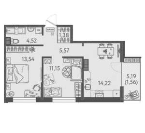 2-к квартира, вторичка, 52м2, 7/9 этаж