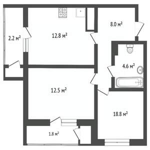 2-к квартира, вторичка, 47м2, 4/24 этаж