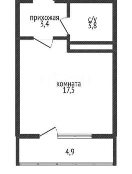 Студия квартира, вторичка, 25м2, 5/16 этаж
