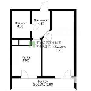 1-к квартира, сданный дом, 34м2, 9/16 этаж
