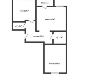 2-к квартира, вторичка, 58м2, 6/9 этаж