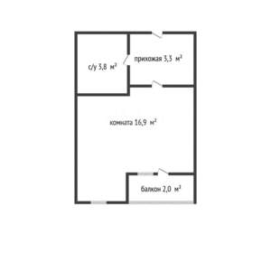 Студия квартира, вторичка, 24м2, 8/8 этаж