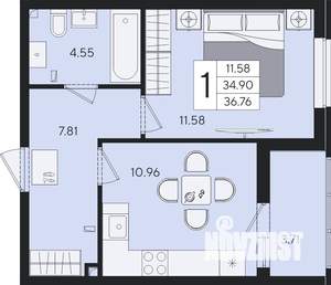 1-к квартира, вторичка, 37м2, 2/8 этаж