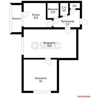 2-к квартира, вторичка, 40м2, 5/5 этаж