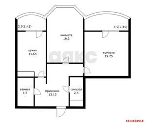 2-к квартира, вторичка, 75м2, 5/16 этаж