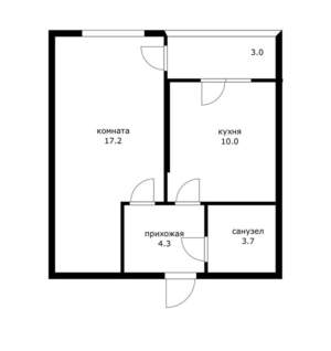 1-к квартира, вторичка, 35м2, 2/24 этаж