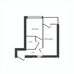 1-к квартира, вторичка, 41м2, 4/6 этаж