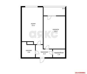 1-к квартира, вторичка, 36м2, 4/22 этаж