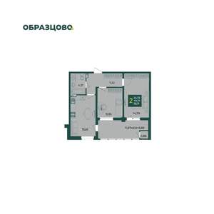 2-к квартира, вторичка, 56м2, 6/18 этаж