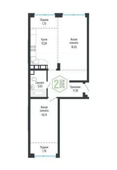 Студия квартира, вторичка, 66м2, 13/24 этаж