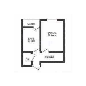 1-к квартира, вторичка, 33м2, 7/24 этаж