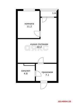 1-к квартира, вторичка, 47м2, 5/9 этаж