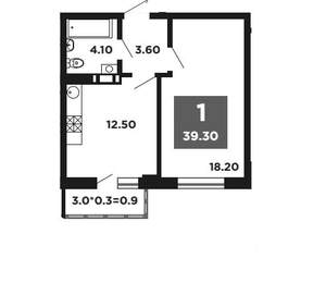 2-к квартира, вторичка, 40м2, 5/19 этаж