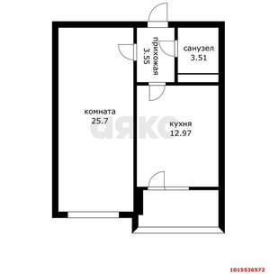 1-к квартира, вторичка, 48м2, 4/14 этаж