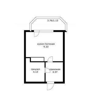 Студия квартира, вторичка, 17м2, 12/18 этаж
