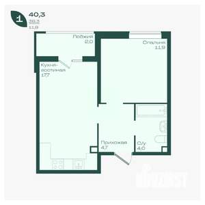 1-к квартира, вторичка, 40м2, 2/18 этаж