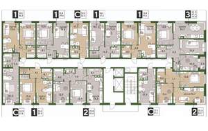 3-к квартира, строящийся дом, 70м2, 6/16 этаж